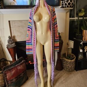 Beautiful Love Sense Colorful Crochet Long Cardigan. Size MEDIUM.